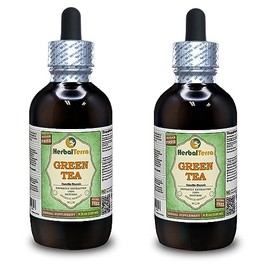 Green Tea (Camellia Sinensis) Glycerite, Organic Dried Leaves Alcohol-Free Liquid Extract (Brand Name: HerbalTerra, Proudly Made in USA) 2x4 fl.oz (2x120 ml)