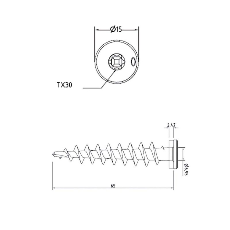 Pack of 10 Insulating Dowels Screw Spiral Dowels Insulation Dowels