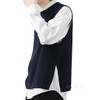 IAN-LIFE Men's Knit Vest, Spring, Summer, Crew Neck, Side Slit,