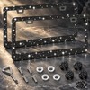2pcs Bling Rhinestone License Plate Frame, Sparkling Crystal Car Tag