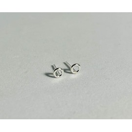 Iszie 925 Silver Round Circle Earrings Small Minimalist Hollow Circle Stud Earrings, Tiny Circle Earrings, 4 mm Mini Circle Earrings