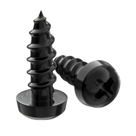 Pack of 20 Flat Head Phillips Self Tapping Screws - Black Galvanised, Rustproof - Self Tapping Phillips Self Drilling Self Drilling Self Tapping Screws (20, 3.9 x 32)