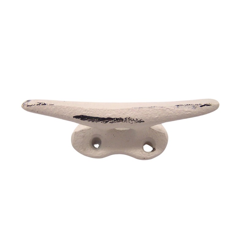 Wowser Nautical White Cast Iron Boat Cleat Wall Hooks, 3.5