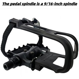 YBEKI Professional Bike Pedals with Adjustable Toe Clips & Straps | Dual Sealed Bearings for 360° Smooth Ride | Lightweight Alloy-Composite Pedals for Spin, Peloton, Schwinn, Road & Mountain Bikes
