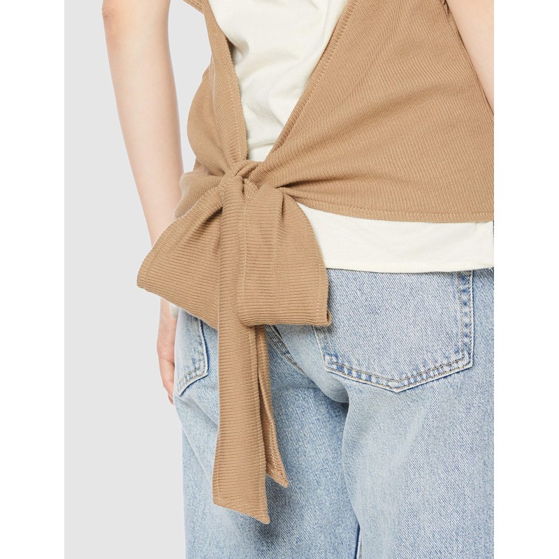 Angrid Women's Ca Layered Design Telecom Tee, brown (mocha)