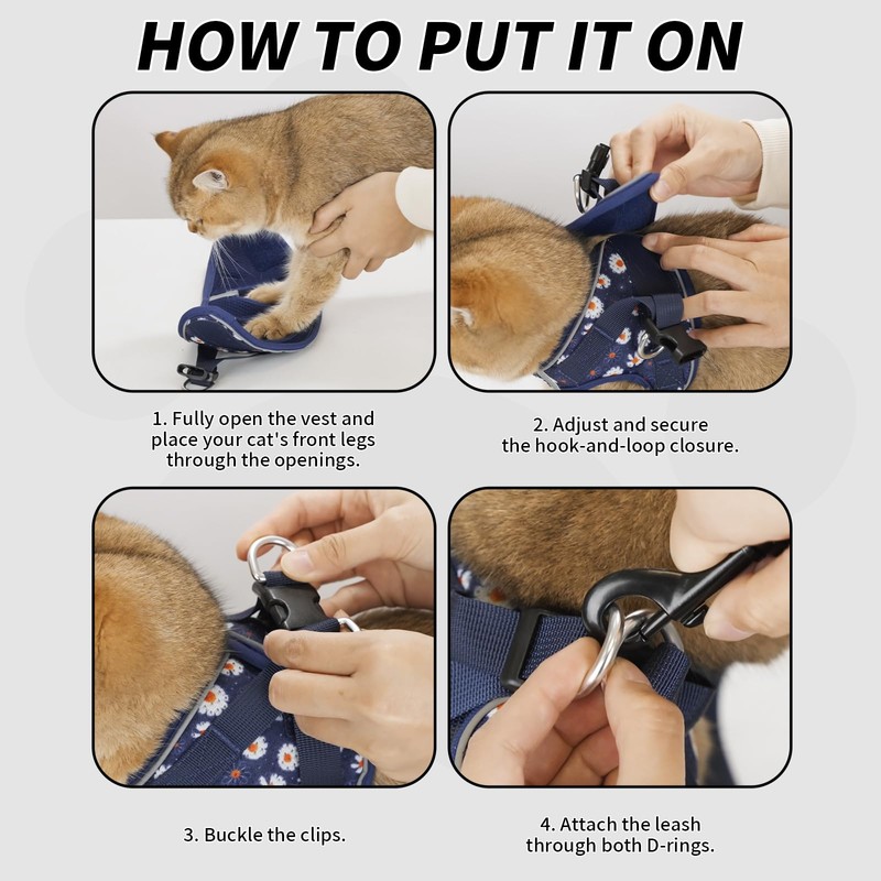 Arblina Soft Mesh Kitten Harness and Leash Set for Walking,