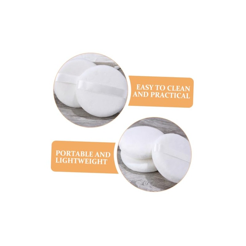 Borla de Algodón para Talco, 10cm, y Lavable, 3 Piezas