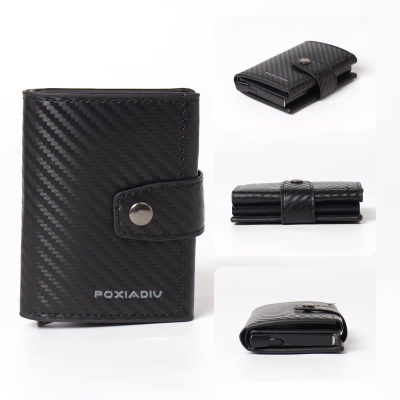 POXIADIV Slim Wallet for Men 1 ID Window with RFID