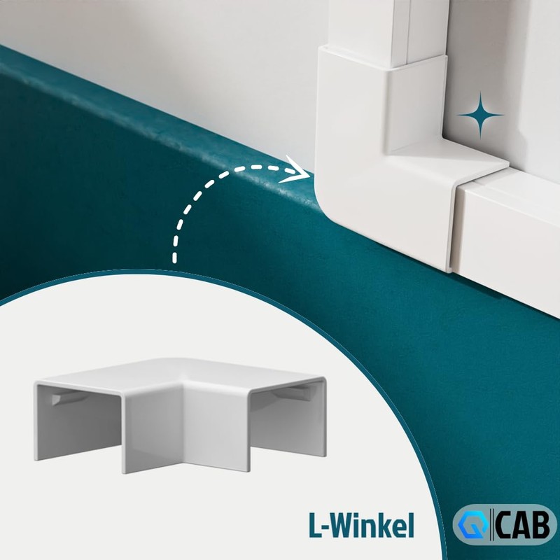 QCAB Connectors Set for Cable Duct 1.5 x 1.0 cm,