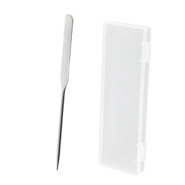 ISHR Spatula Cosmetic Tools Stainless Steel Cosmetic Tools Makeup Tool Makeup Spatula Concealer for Nail DIY Metal Makeup Spatula with Case (Single Head)