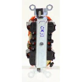 Leviton K13-05262-0IG Kit Receptáculo Dúplex Grado Industrial Tierra Aislada 15A 125V 2P3H Alambrado Lateral y Posterior, con Placa Nylon, Naranja, pack of/paquete de 1