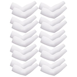 Boao 10 Pairs UV Arm Sleeve for Men Women Cooling Tattoo Cover up Compression Sun Protection Sleeves for Outdoor Activities(White,L)