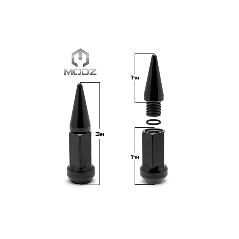 MODZ Golf Cart Black Spiked Lug Nuts - Set of