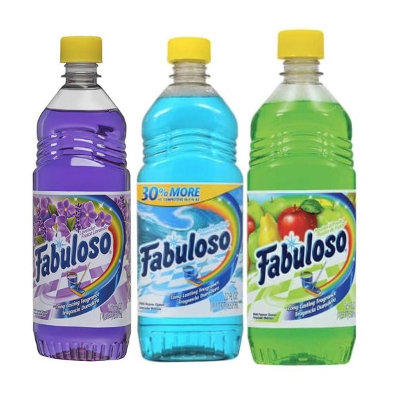Fabuloso Multi-Purpose Cleaner Liquid 16.9 fl oz Bottles Assorted Scents Variety Bundle of 3 Bottles