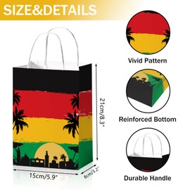 24PCS Reggae Birthday Party Favor Bags - Music Goody Bags for Jamaican Rastafari Palm Tree Grafitti Decor