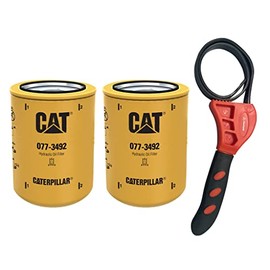 Caterpillar 077-3492 Hydraulic/Transmission Filter Advanced High Efficiency w/IHD Strap Wrench Bundle (2)
