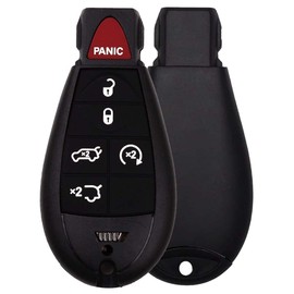 AKS Keys Replacement for Jeep Fobik Key 6 Buttons That Use FCC IYZ-C01C and Part Numbers 68066842AF / 5026347 Compatible with 2008 - 2010 Commander and Grand Cherokee (2)