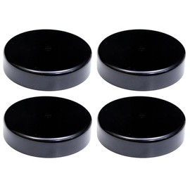 JSP Manufacturing Flat Marine Dock Piling Cap, UV Protected Polypropylene, 4 Pack, Made in USA (4, Black, 10 inch)