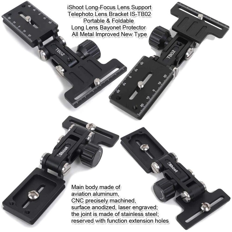 Retractable Long Focus Lens Support Stand Bayonet Protector, Foldable Camera