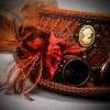 ILOVEMASKS Women Brown Steampunk Victoria Deluxe Costume Goggles Top Hat