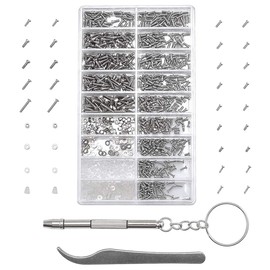 MMOBIEL 1000 Pieces Stainless Steel Micro Screws Nuts Washers Glasses Sunglasses Repair Kit Including Screwdriver and Metal Tweezers
