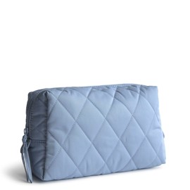 Vera Bradley Women's Polyester Twill Medium Cosmetic Makeup Bag, Soft Chambray, One Size