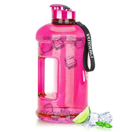 VENNERLI ハーフガロン 水筒 2.2L ラージ スポーツ用 ウォーターボトル ハンドル付き 74オンス ビスフェノール-A不使用 繰り返し利用可能 プラスチック製 水差し 漏れ防止 水分補給用ボトル ジム/ヨガ/旅行/キャンプ/サイクリング/アウトドアスポーツ用