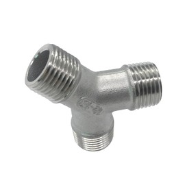 Beduan Tee 1/2 NPT Male Y Shaped 3 Way Cast Pipe Fitting Stainless Steel 304