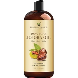 Handcraft Blends Jojoba Oil - 473 ml - 100% Pure & Natural - Premium Grade Carrier Oil - Hair, Face and Body Oil - Deeply Moisturizing - Anti-Aging - Cold-Pressed and Hexane-Free