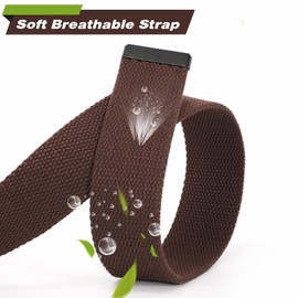 JASGOOD Canvas Web Belts Flip-Top Solid Black Military Buckle Mens Webbing Belt Cut To Fit,coffee,40"