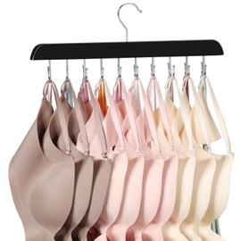TOPIA HANGER Bra Hanger for Closet, Tank Top Hangers 20 Hooks Capacity Foldable Wood Space Saving Hangers Closet Organizer for Bra, Tank Top, Scarf, Belt, Tie, Hoodie etc - CT46N