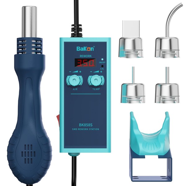 BK858S Portable Hot Air Soldering Station with Digital Display, Adjustable