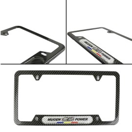 Mugen X1 Mugen Carbon Fiber Stainless Steel License Plate Frame Carbon Fiber Emblem