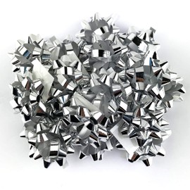 Worlds Mini Metallic Silver Bows,Gift Wrap Bows-Christmas Ribbon Gift Bows 1 1/4" Inch(20 Pack)