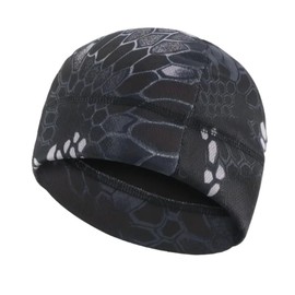 Camo Camouflage Eye-Bird Mesh Outer Polyester - Polar Fleece Lined Interior Watch Hat Midnight Night Black Grey Snake Skin Python Winter Outdoor Military Stocking Cap Beanie