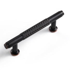 SORWDUERM 2 Pack 3 Inch(76mm) Oil Rubbed Bronze Cabinet Handles Knurled Kitchen Cabinet Pulls Cupboard Kitchen Hardware Drawer Pulls Dresser Handles