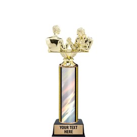 9.5" Arm Wrestling Trophies - Arm Wrestling Double Male Silver Trophy Awards Prime