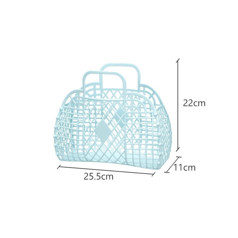 Hollow Storage Basket Plastic Reusable Portable Foldable Bag for Beach