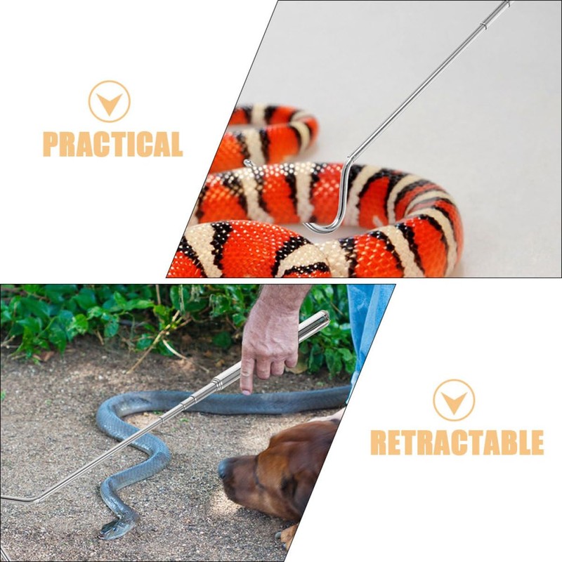 Kisangel Portable Snake Control Device 26 Retractable Snake Catcher Steel