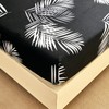 Jemiipee Super King Fitted Sheet Black Tropical Leaves Pattern, 30