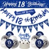 Yontree 18th Birthday Decorations - Blue & Silver Banners, Triangle