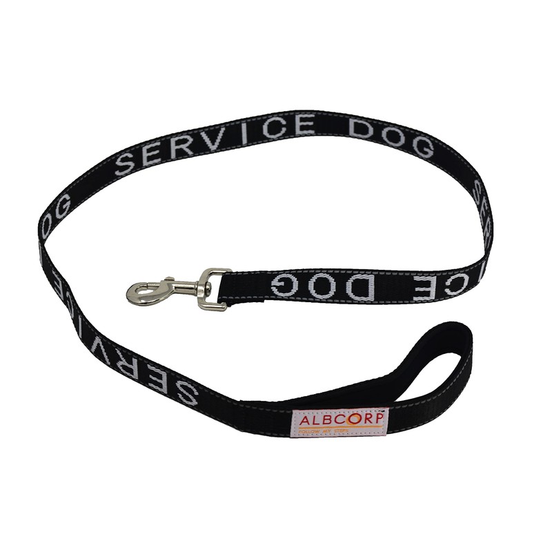 ALBCORP Service Dog Leash with Padded Neoprene Handle and Reflective