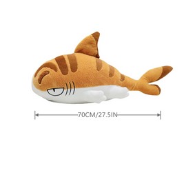 27.5inch - Shark Stuffed Animal Toy Shark Plush Soft Shark Cushion Pillow Perfect Stress Relief Shark Plush Pillows,Chubby Stuffed Shark Toy Kid's Room Décor (Orange)