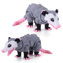 Gencokok 2PCS 3D Printed Opossum Articulated Animals, 5.9 in Possum for Stress Relif Fidget Toy, 3-D Printed Toys for Desk Decoration, Cute Articulated Flexible Opossum for Chirstmas,Birthday Gifts