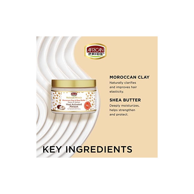 African Pride Moisture Milagro Marroquí arcilla y manteca de karité