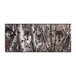 York Wallcoverings Lake Forest Lodge WD4170B Wolves Wallpaper Border, Off White/Gray Band