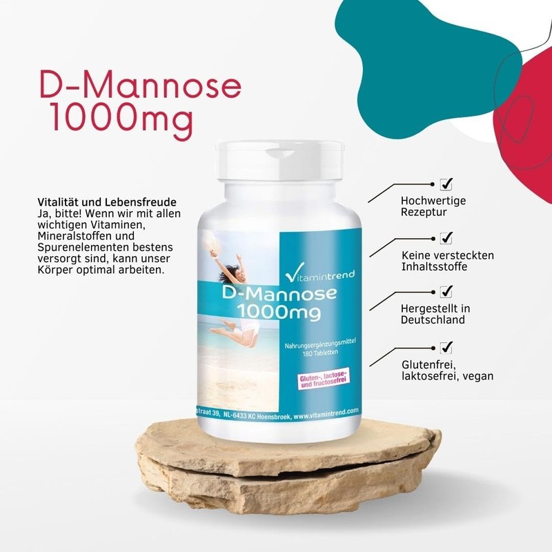 D-Mannose 1000 mg – 180 Tablets – Vegan – High