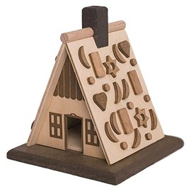 Drechslerei Kuhnert - Hobaku Bastelset - Rauchhaus/Räucherhaus - Motiv: Lebkuchenhaus - Dekoration aus Holz zum Zusammenbauen - Höhe: ca. 12 cm - Made in Germany