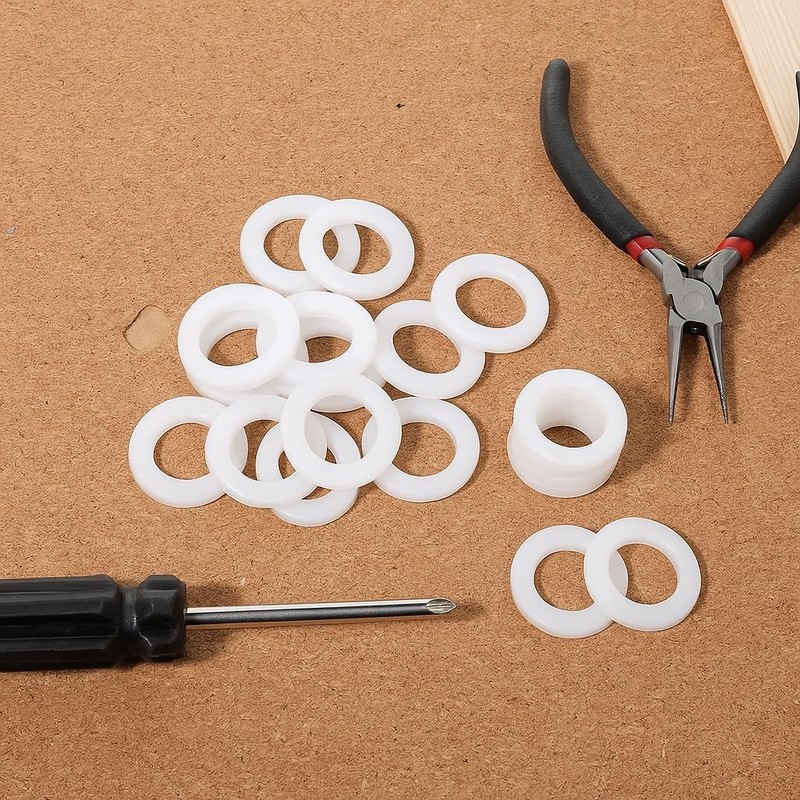 30pcs Silicone Flat Washer Gaskets – 1/2" White Sealing O-Rings,