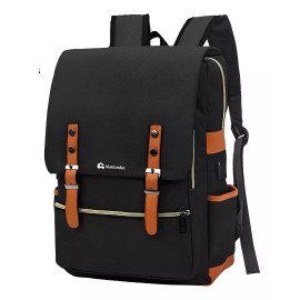 Bluelander Mochila escolar Bluelander Vintage Mochila Vintage color negro 15L